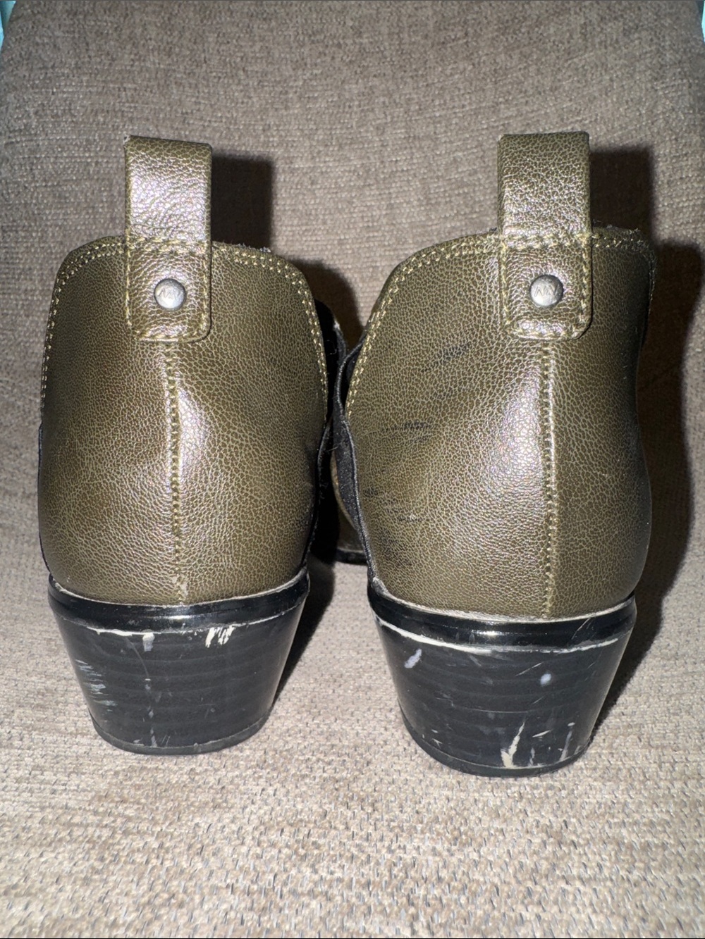 Matt & Nat Olive Green Pointed Slip-On Booties - Picture 3 of 9
